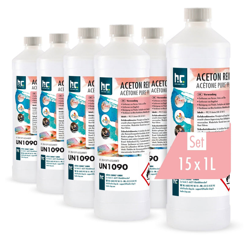 1 L Höfer Chemie® Aceton rein 99,5% in Flaschen - Höfer Chemie GmbH