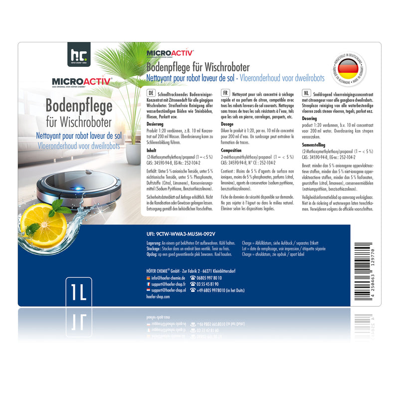 1 L Microactiv® Entretien des sols pour robots laveurs
