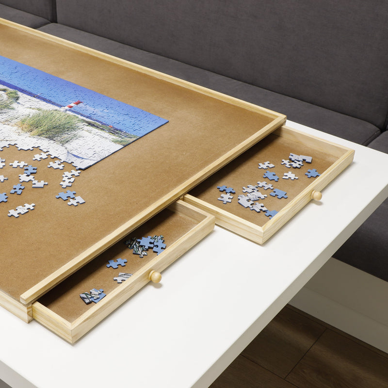Plateau pour puzzle avec tiroirs en bois - jusqu`à 1500 pièces