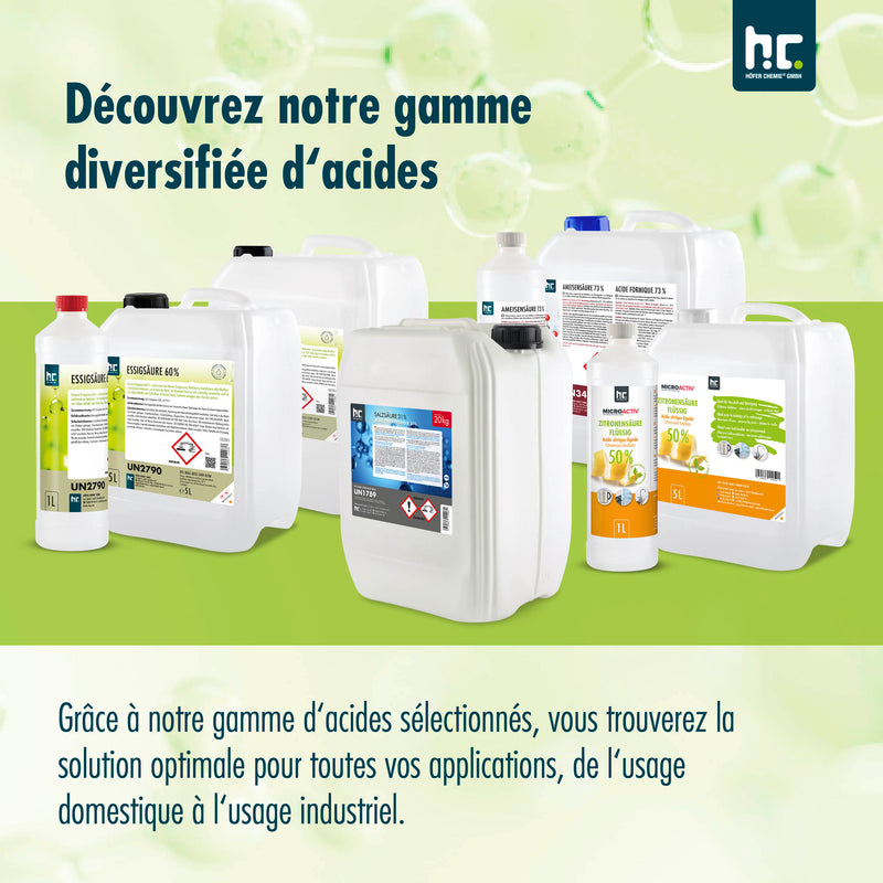 1 L Höfer Chemie® Essigsäure 60% in Flaschen - Höfer Chemie GmbH