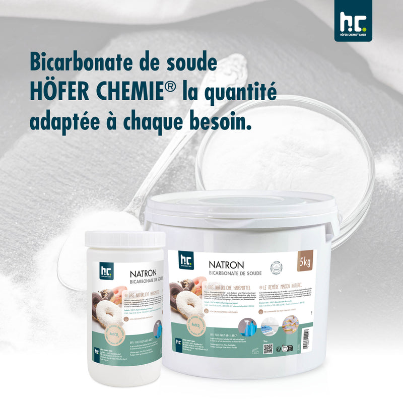 5 kg Natron Backsoda Natriumhydrogencarbonat in Lebensmittelqualität - Höfer Chemie GmbH