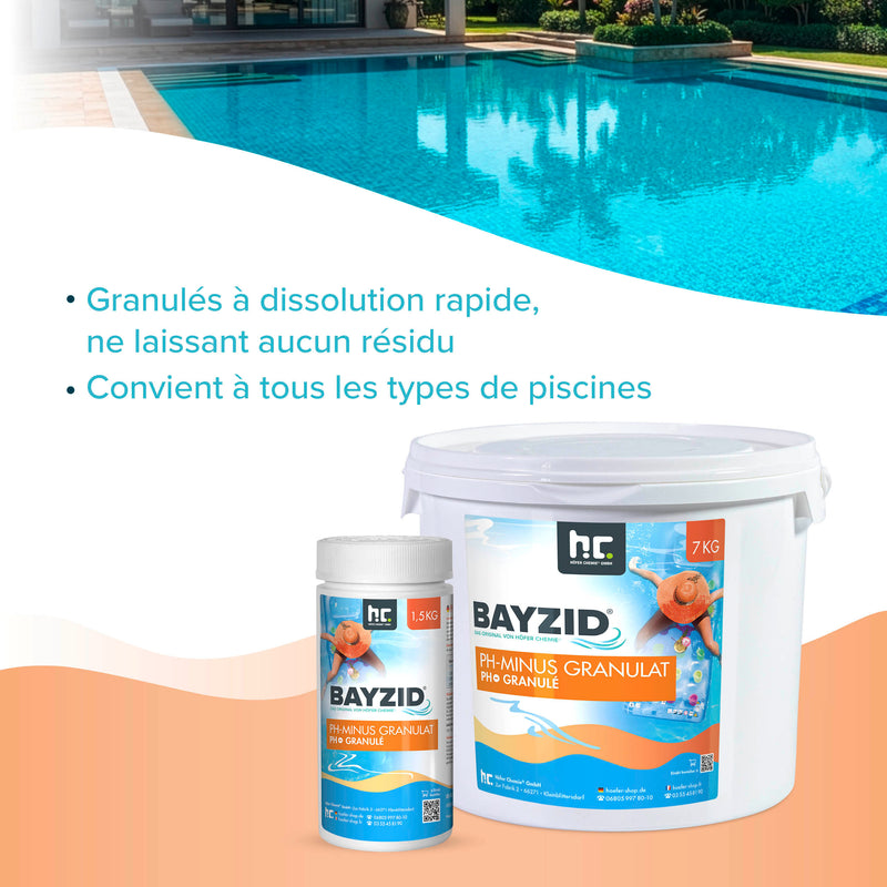 1,5 kg BAYZID® pH Minus Granulat für den Pool - Höfer Chemie GmbH