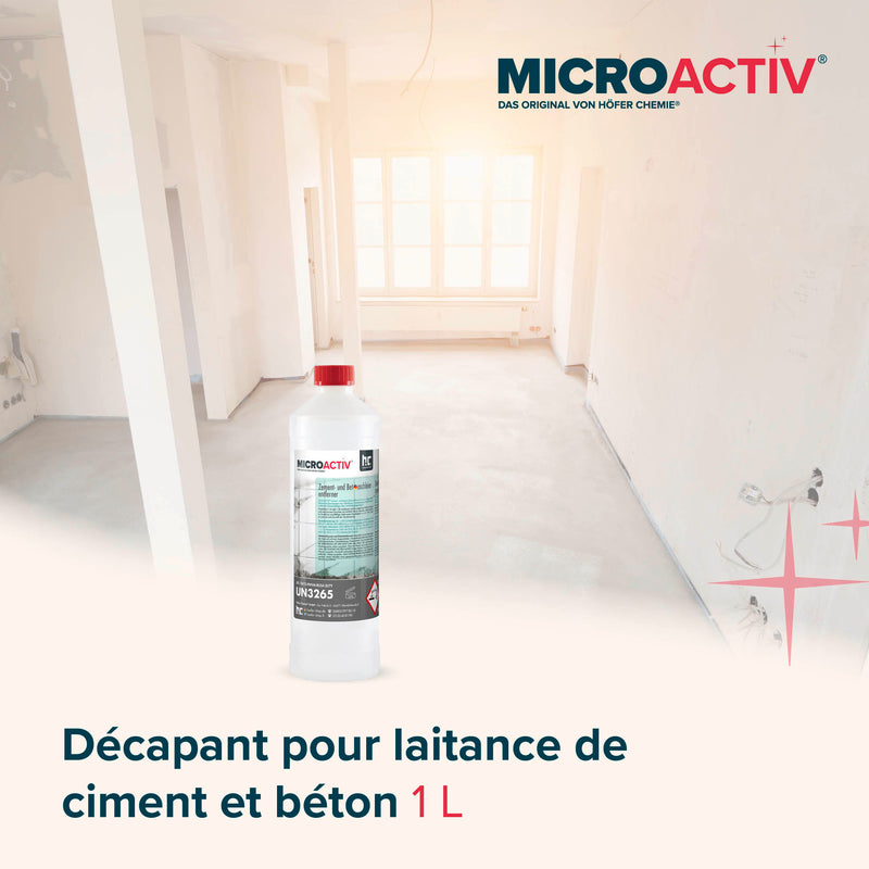 1 L Microactiv® Zement - und Betonschleierentferner in Flaschen - Höfer Chemie GmbH