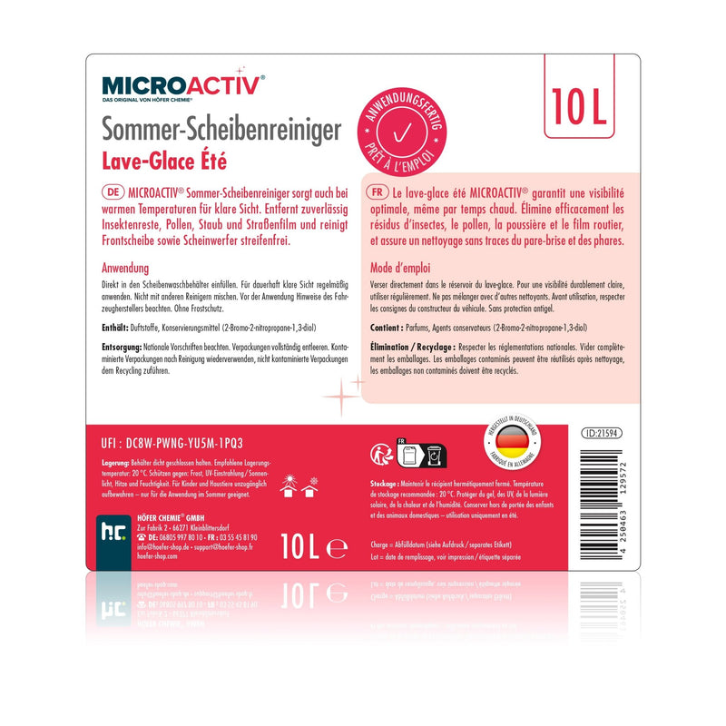 10 L MICROACTIV® Sommer-Scheibenreiniger – anwendungsfertig