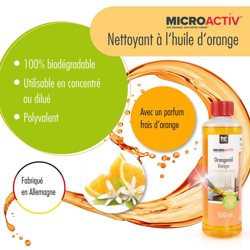 500 ml Microactiv® Orangenöl Reiniger Konzentrat in Flasche - Höfer Chemie GmbH