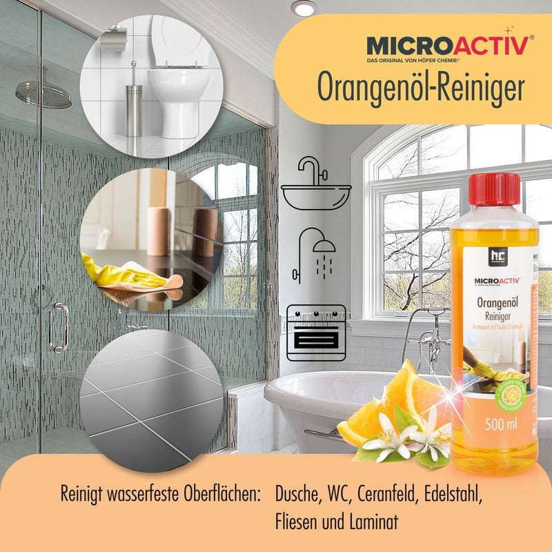 500 ml Microactiv® Orangenöl Reiniger Konzentrat in Flasche - Höfer Chemie GmbH