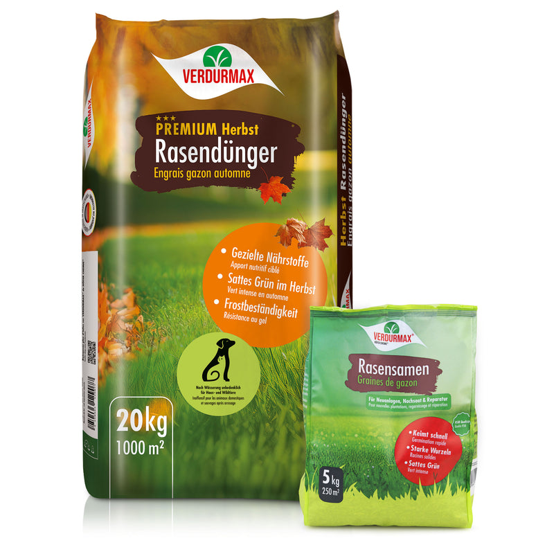 VERDURMAX® Duo d'entretien de pelouse d'automne 1000 m²