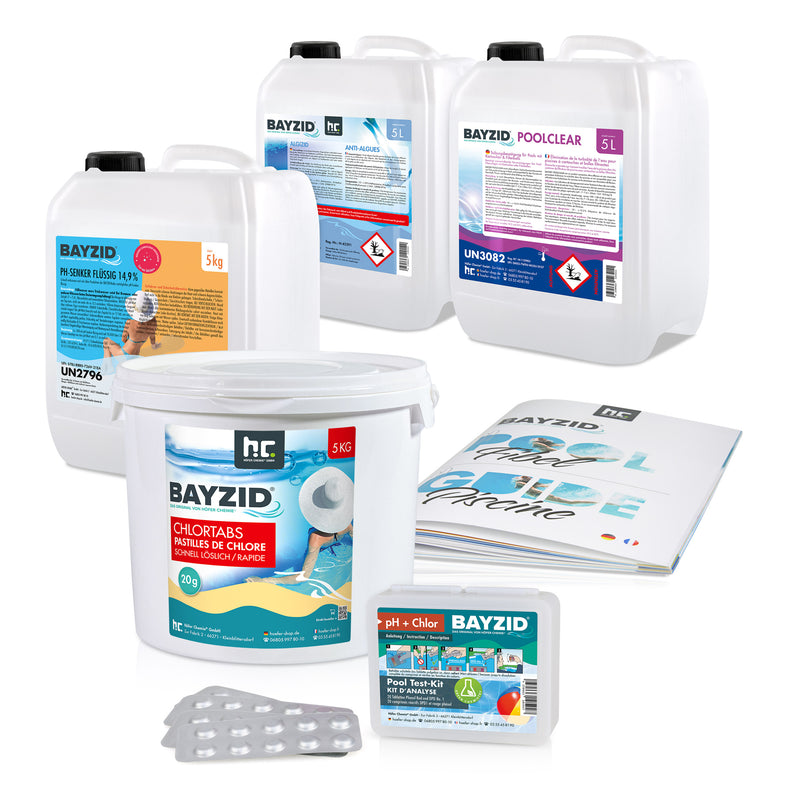 BAYZID® SOS-Kit pour eau de piscine verte