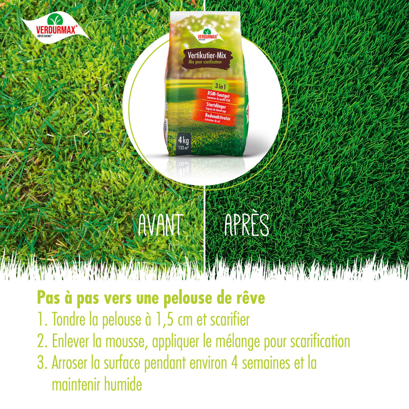 4 kg VERDURMAX® Scarificateur-Mix 3 en 1