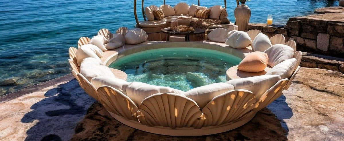 Ein Whirlpool mir klarem Wasser