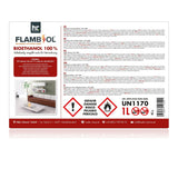 1 L FLAMBIOL® Bioethanol Hochrein 100 % in Flaschen für Edelstahl - Tisch - Kamine - Höfer Chemie GmbH