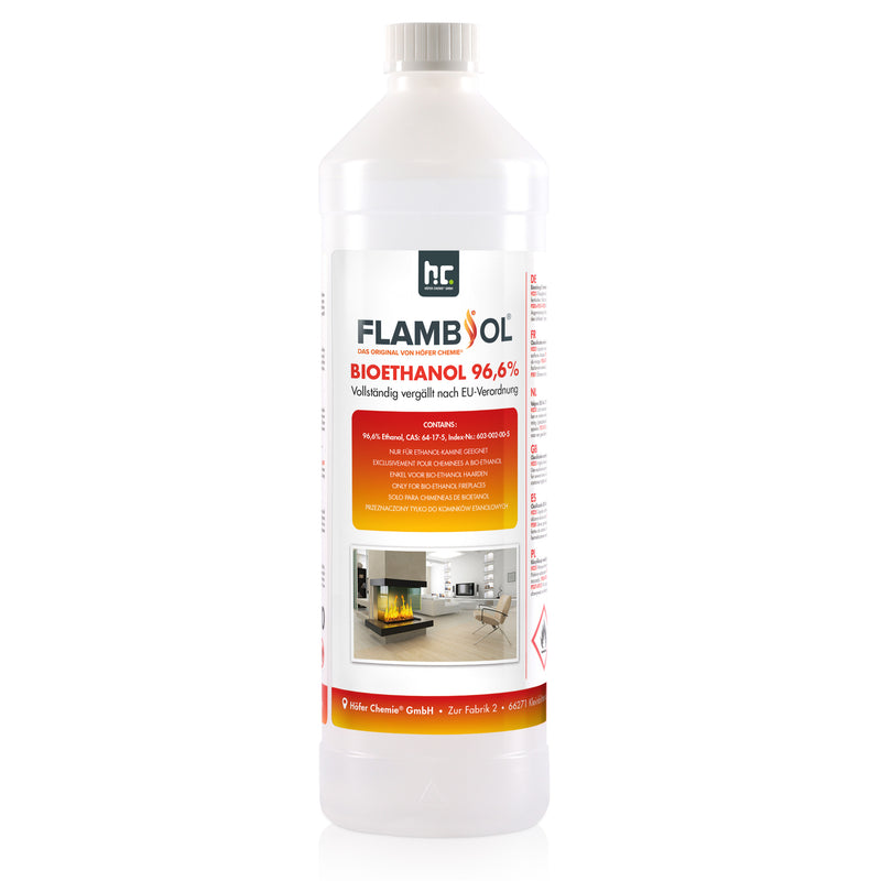 1 L FLAMBIOL® Bioethanol 96,6% Premium für Ethanol-Tischkamin