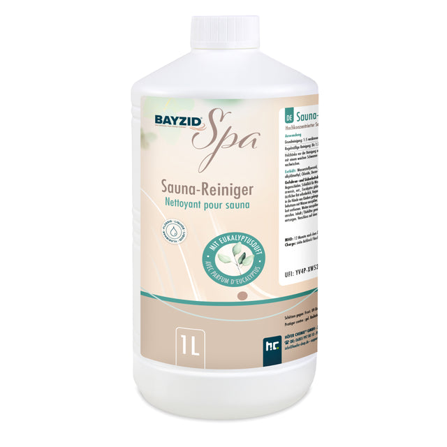 1 L BAYZID® SPA Saunareiniger mit Eukalyptusduft - hochkonzentriertes Reinigungsmittel - Höfer Chemie GmbH