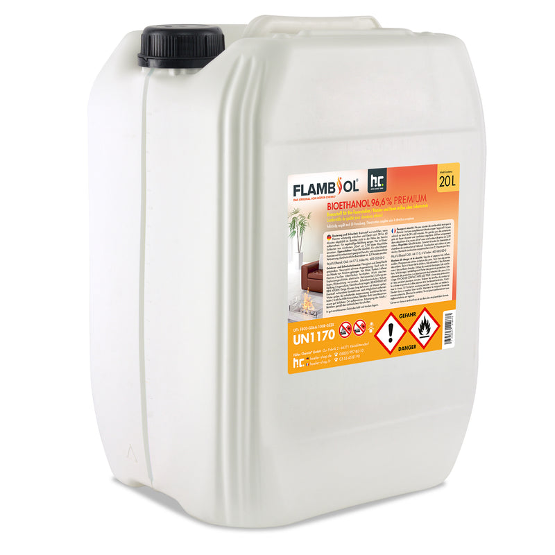 Bioéthanol à 96,6 % dénaturé FLAMBIOL® en bidon de 20 L