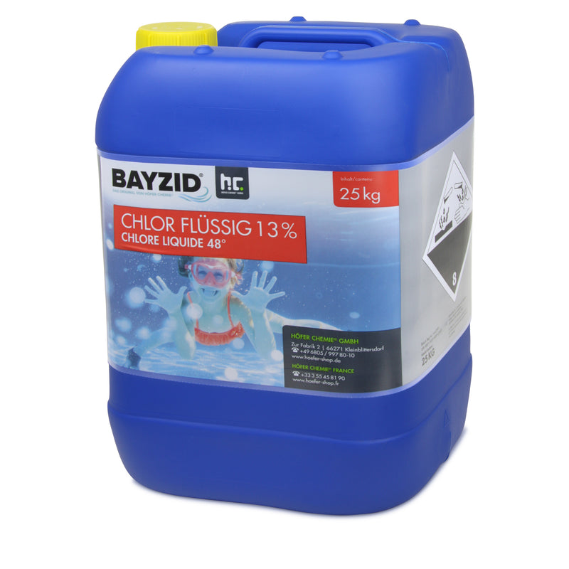 Chlore liquide 48° Bayzid® en bidon de 25 KG (20L)