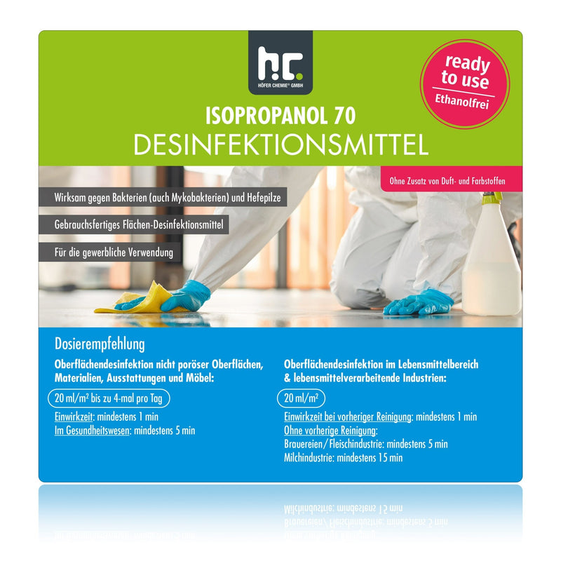 10 L Isopropanol 70 - Desinfektionsmittel für Oberflächen - Höfer Chemie GmbH