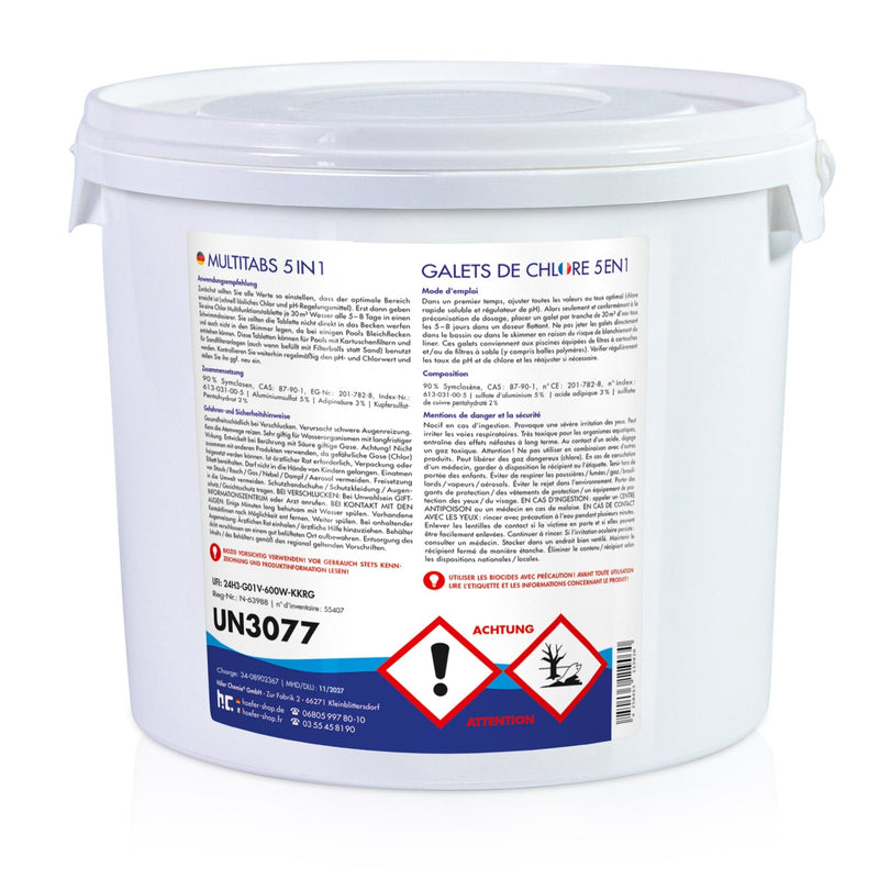 5 kg BAYZID® Multitabs 200g 5in1 für Pools in Eimer - Höfer Chemie GmbH