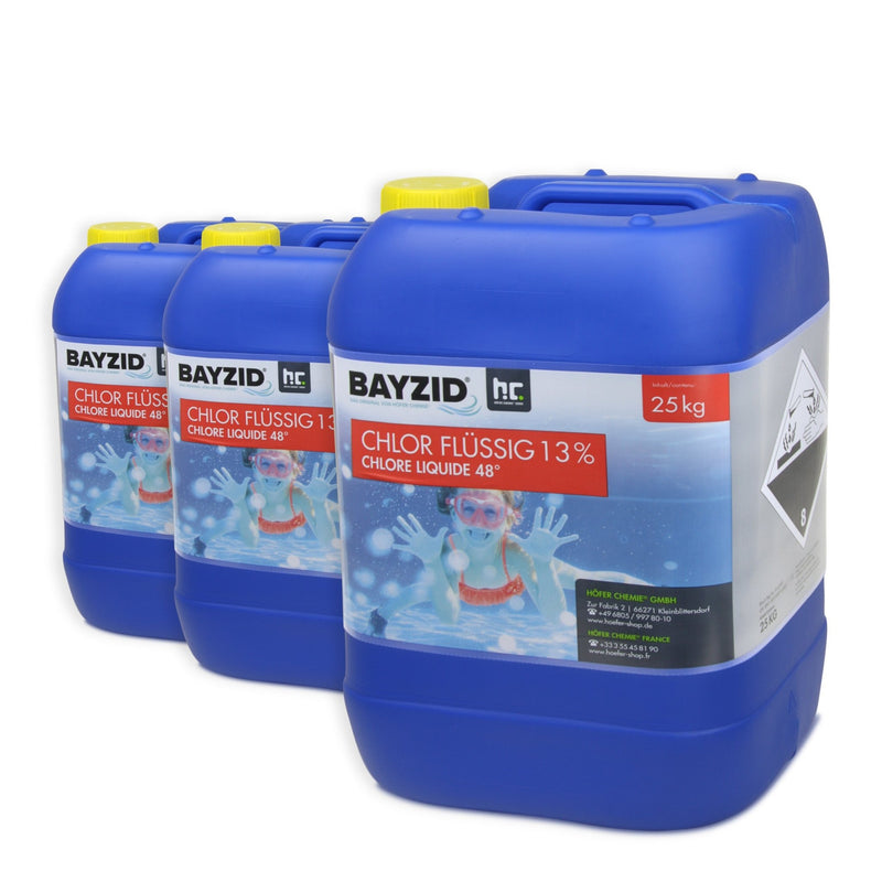 25 kg BAYZID® Chlor 13% flüssig für Pools in Kanister - Höfer Chemie GmbH