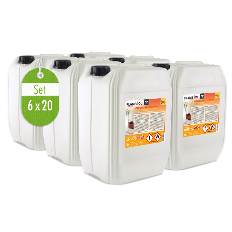 Bioéthanol à 96,6 % dénaturé FLAMBIOL® en bidon de 20 L