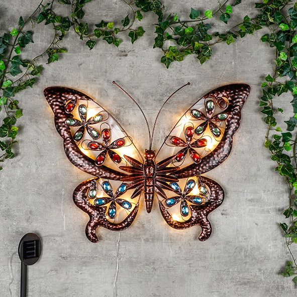 LED Solar Wandlicht - Schmetterling
