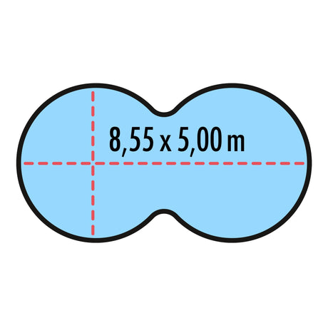 Poolabdeckung für achtförmige Pools 8,55 x 5 m - Höfer Chemie GmbH