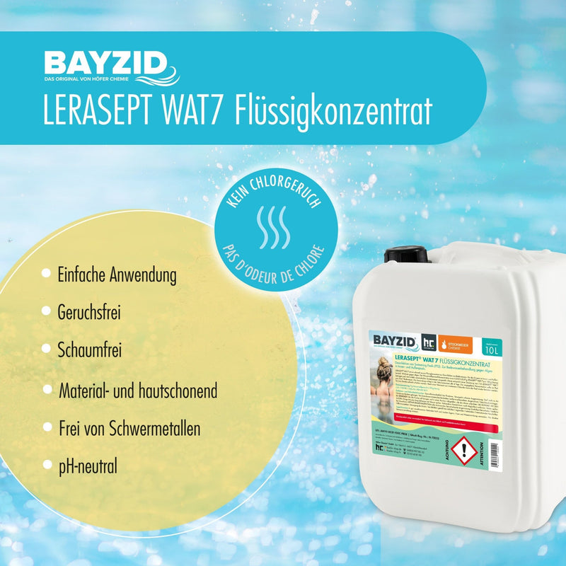 10 L Lerasept® WAT 7 Aktivsauerstoff für Pool und Whirlpool in Kanister - Höfer Chemie GmbH