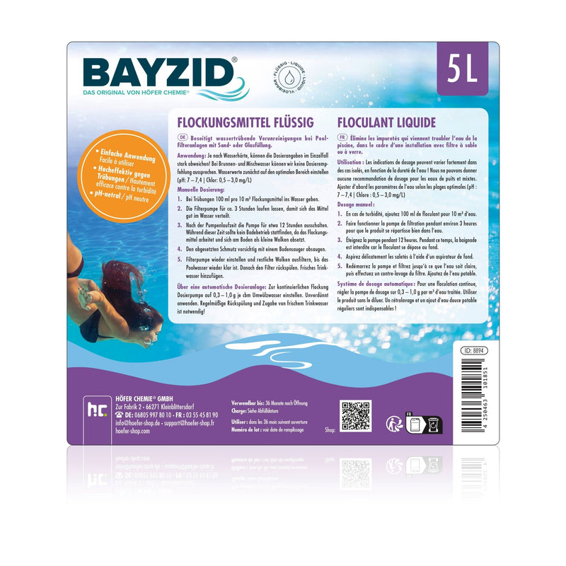 5 L BAYZID® Flockungsmittel flüssig für Pools im Kanister - Höfer Chemie GmbH