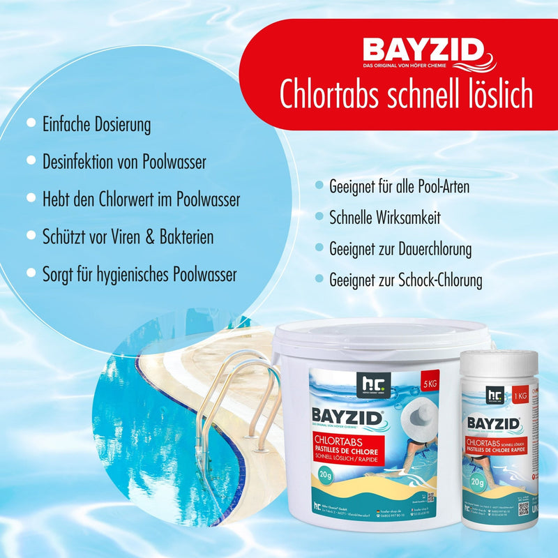 5 kg BAYZID® Chlortabs 20g schnell löslich im Eimer - Höfer Chemie GmbH