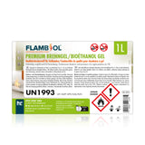 1 L FLAMBIOL® Premium Brenngel aus Bioethanol für Tischfeuer in Flaschen