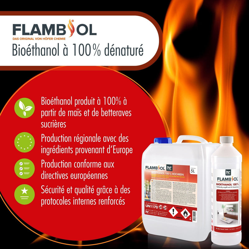 10 L FLAMBIOL® Bioethanol 100% Hochrein in Kanister - Höfer Chemie GmbH