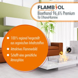 20 L FLAMBIOL® Bioethanol 96,6% Premium für Ethanolkamin in Kanistern - Höfer Chemie GmbH