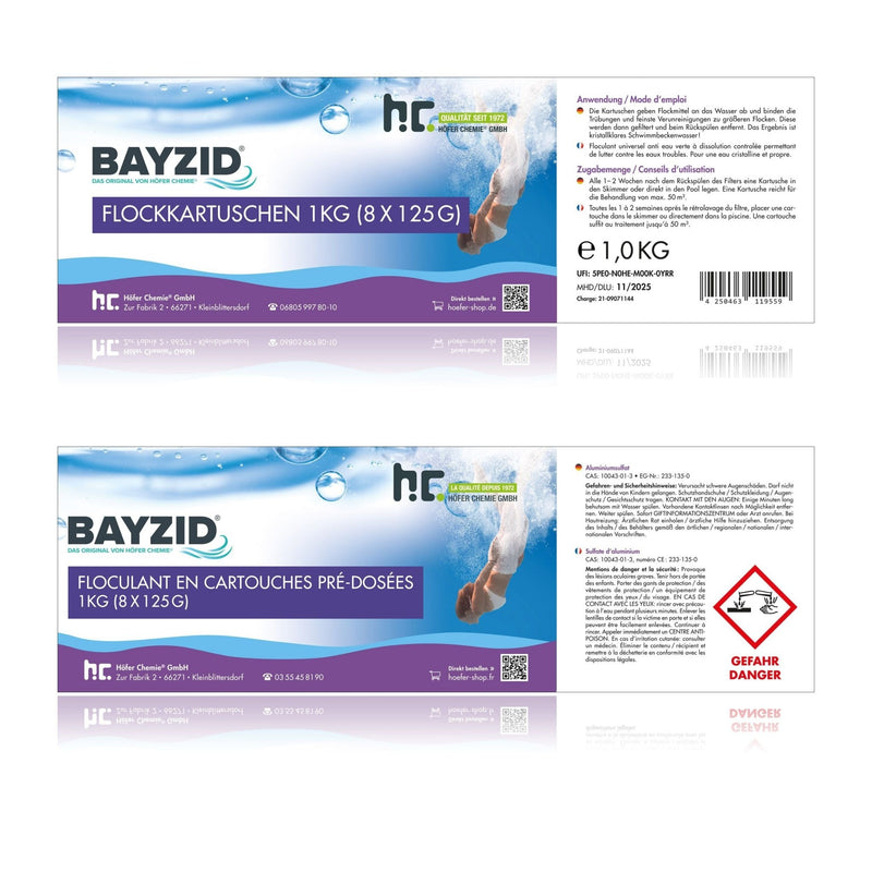 1 kg BAYZID® Flockkartusche für Pools - Höfer Chemie GmbH
