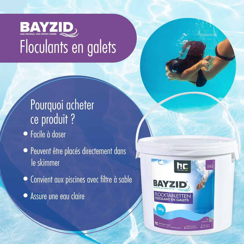 5 kg BAYZID® Flocktabletten für Pools in Eimer - Höfer Chemie GmbH