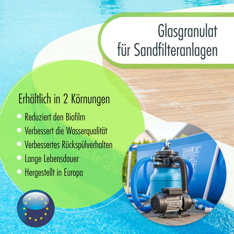 2 x 20 kg Höfer Chemie® speciaal glasgranulaat voor zandfiltersystemen - set