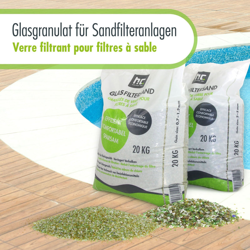 20 kg Spezial Glasgranulat für Sandfilteranlagen 0,7 - 1,3 mm Körnung - Höfer Chemie GmbH