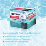 BAYZID® Pool Wasserpflege Starterset 7 - tlg durch Chlor, PH Minus und Multitabs - Höfer Chemie GmbH