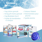 BAYZID® Pool Wasserpflege Starterset 7 - tlg durch Chlor, PH Minus und Multitabs - Höfer Chemie GmbH