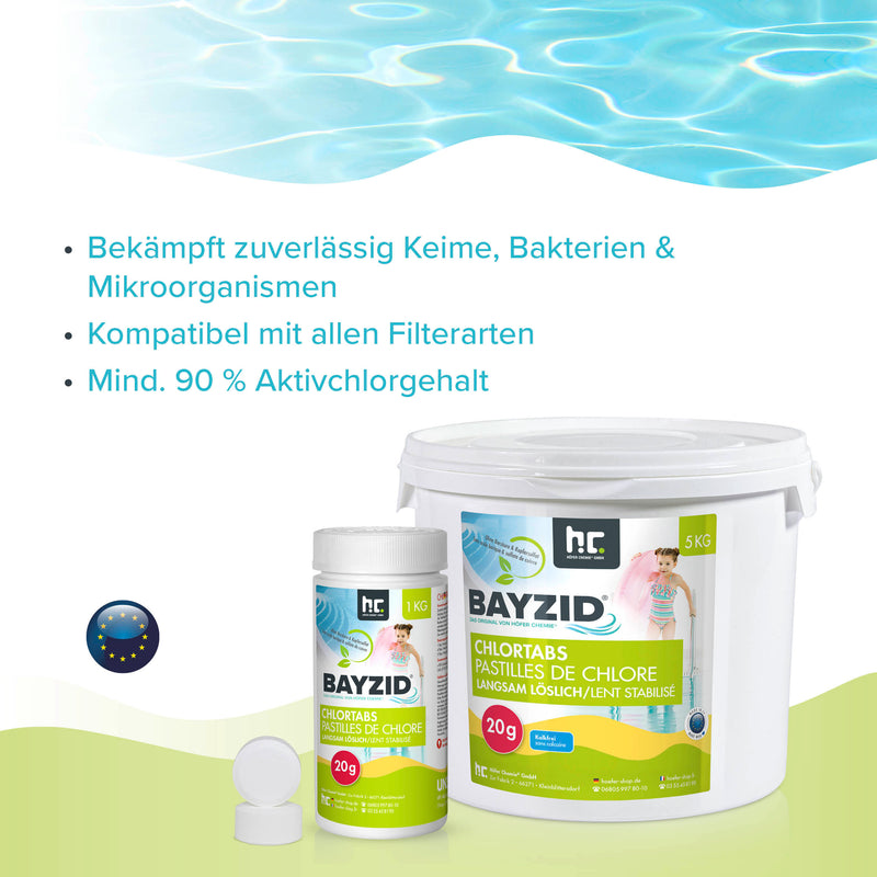5 kg BAYZID® Chlortabs 20g langsam löslich im Eimer - Höfer Chemie GmbH
