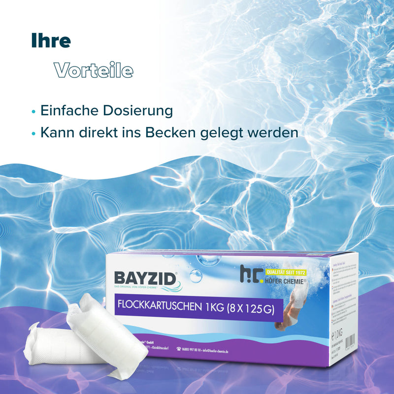 1 kg BAYZID® Flockkartusche für Pools
