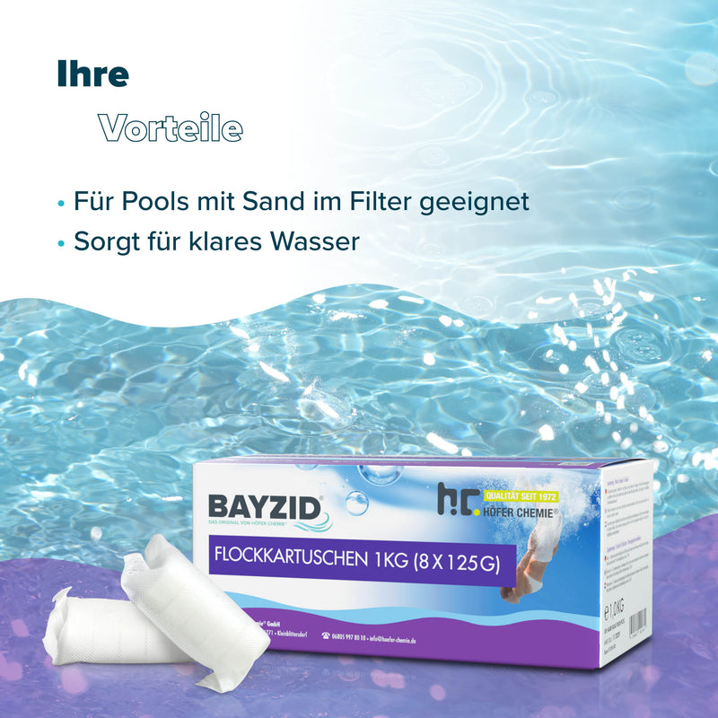 1 kg BAYZID® Flockkartusche für Pools