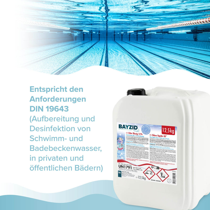 12,5 kg BAYZID® Chlor 13% flüssig für Pools in Kanister - Höfer Chemie GmbH