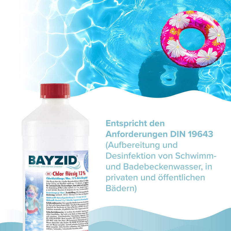 1 kg BAYZID® Chlor 13% flüssig für Pools - Höfer Chemie GmbH