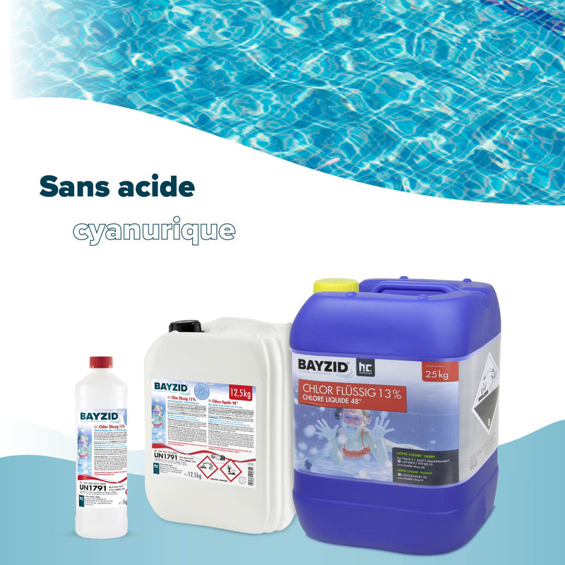 25 kg BAYZID® Chlor 13% flüssig für Pools in Kanister - Höfer Chemie GmbH
