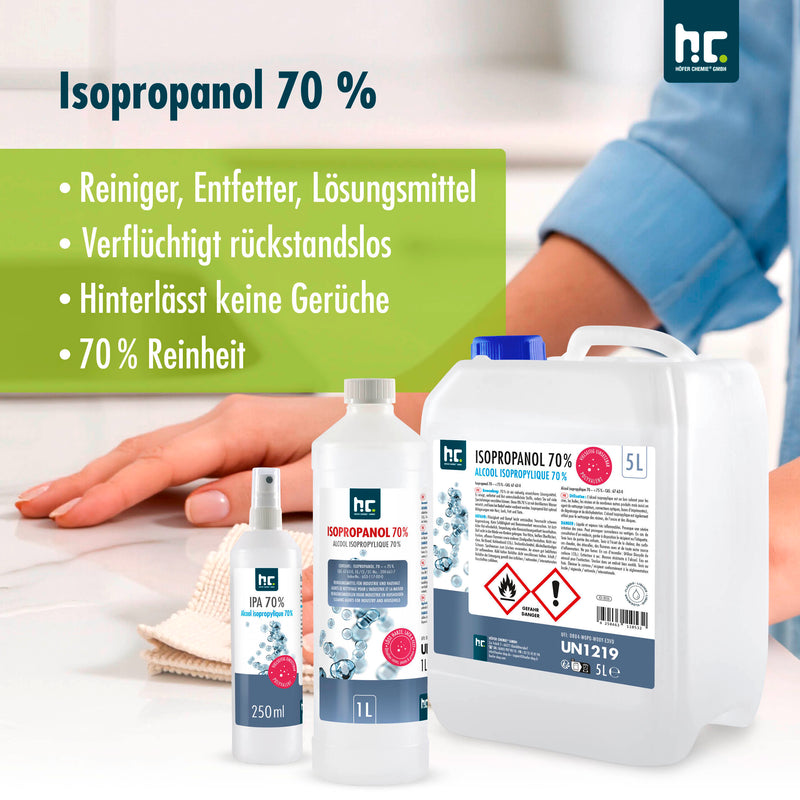 1 L Höfer Chemie® Isopropanol 70% in Flaschen - Höfer Chemie GmbH