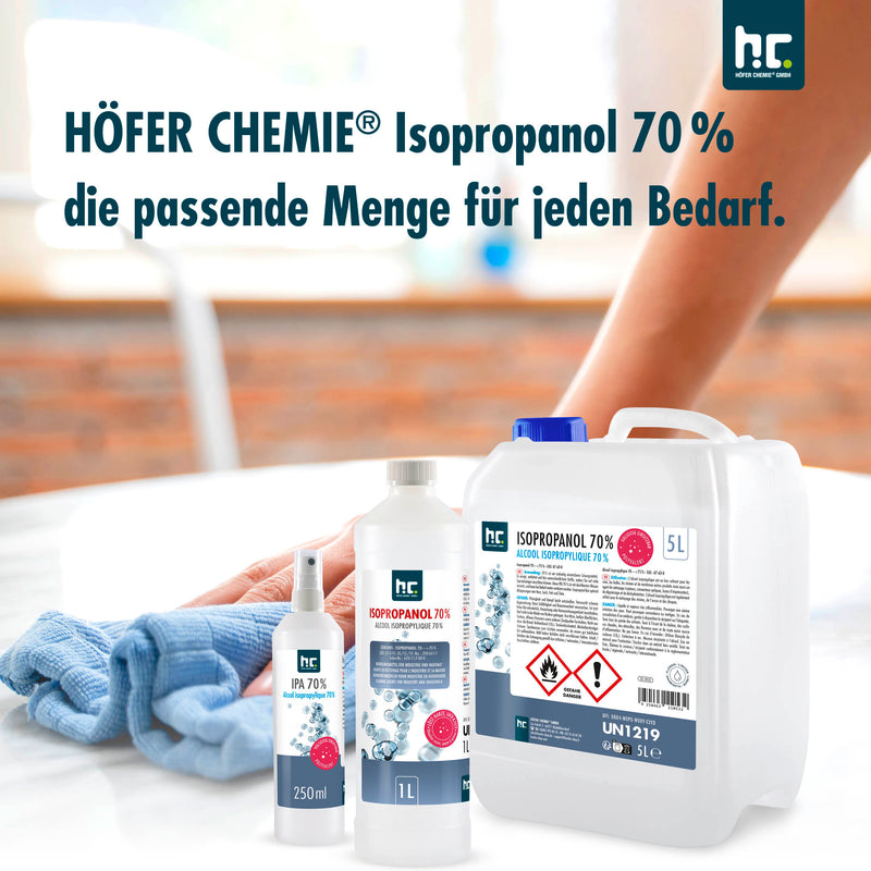 250 ml Höfer Chemie® Isopropanol 70% in Sprühflaschen - Höfer Chemie GmbH