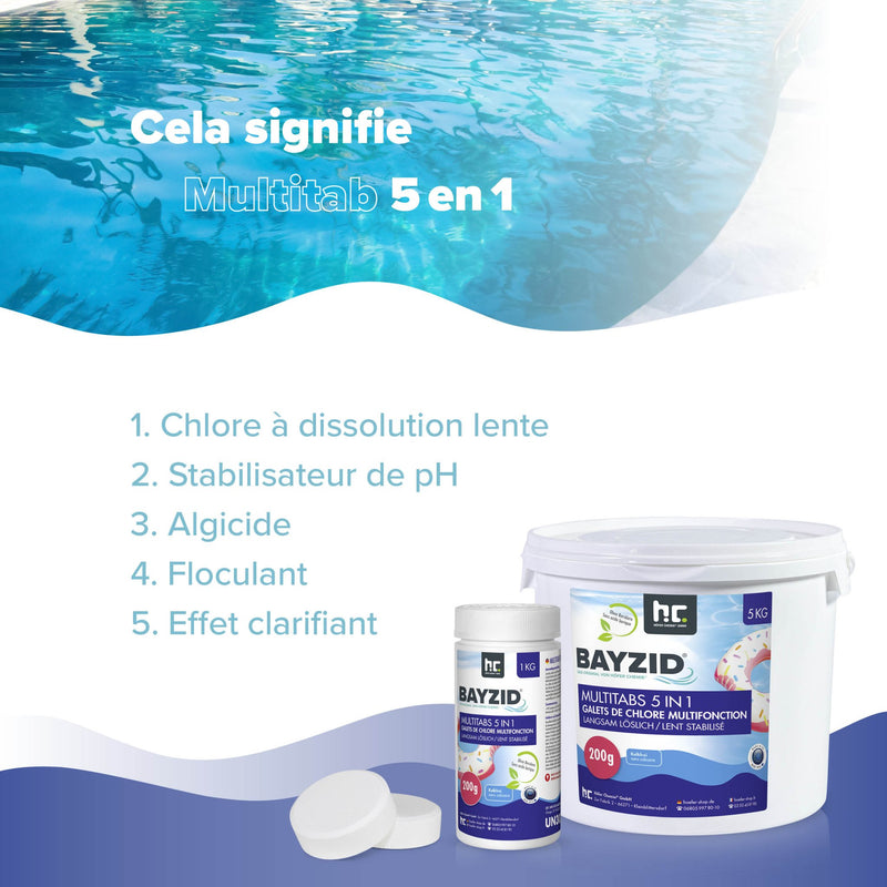1 kg BAYZID® Multitabs 200g 5in1 für Pools - Höfer Chemie GmbH