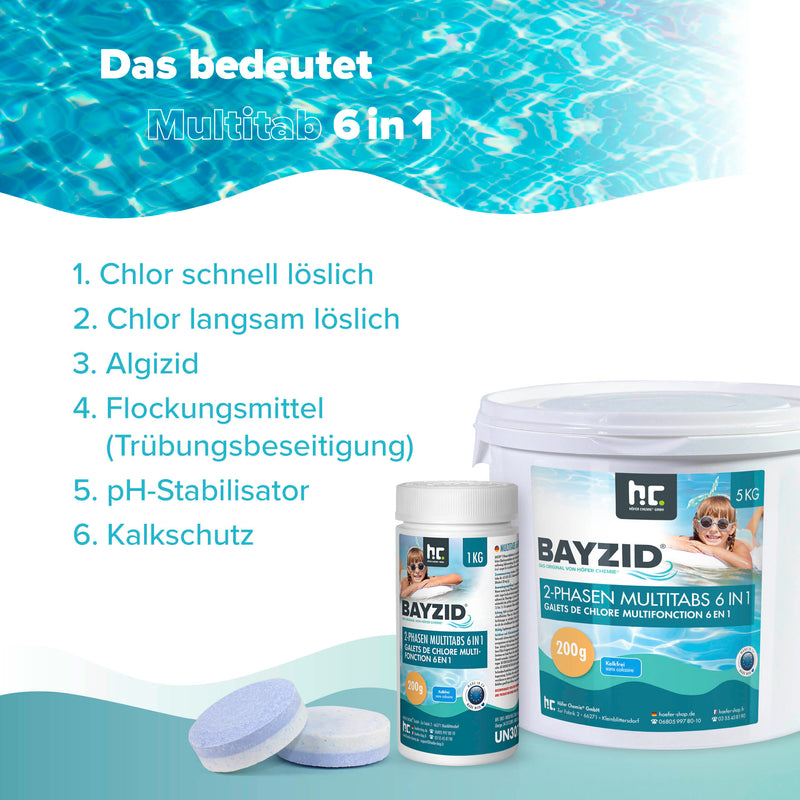 5 kg BAYZID® 2-Phasen-Multitabs 200g 6in1 im Eimer