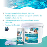 Galets de chlore biphase 6en1 de 200g BAYZID® en pot de 5 KG