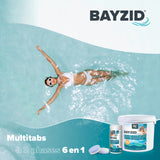 Galets de chlore biphase 6en1 de 200g BAYZID® en pot de 5 KG
