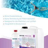 5 L BAYZID® Poolclear - Trübungsbeseitigung für Pool-Filter mit Kartuschen & Filterballs - Höfer Chemie GmbH
